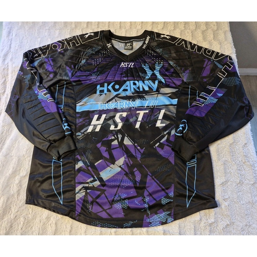 HK Army HSTL Padded Paintball Jersey Men's Size 3XL Arctic Abstract Purple Black